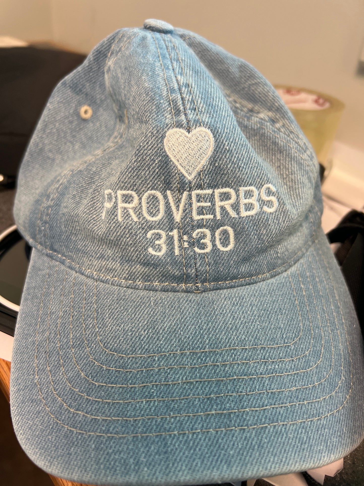 Proverbs 31:30 Denim Hat
