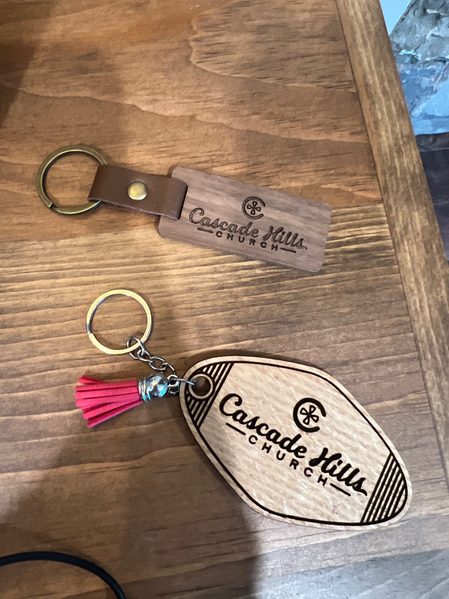 Cascade Hills Church Wooden Keychain