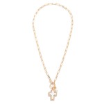 Rose Gold Cross Necklace with Pearl