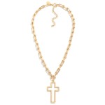 Thick Gold Cross Necklace