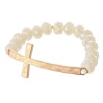 Beaded Stretch Cross Bracelet