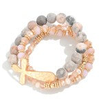 Beaded Cross Bracelets Set