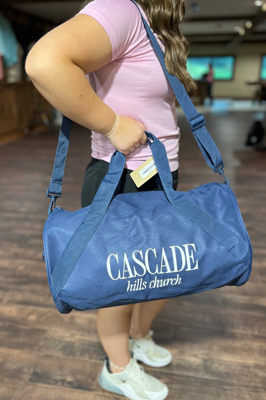 Navy Blue Cascade Hills Church Duffel/Travel Bag