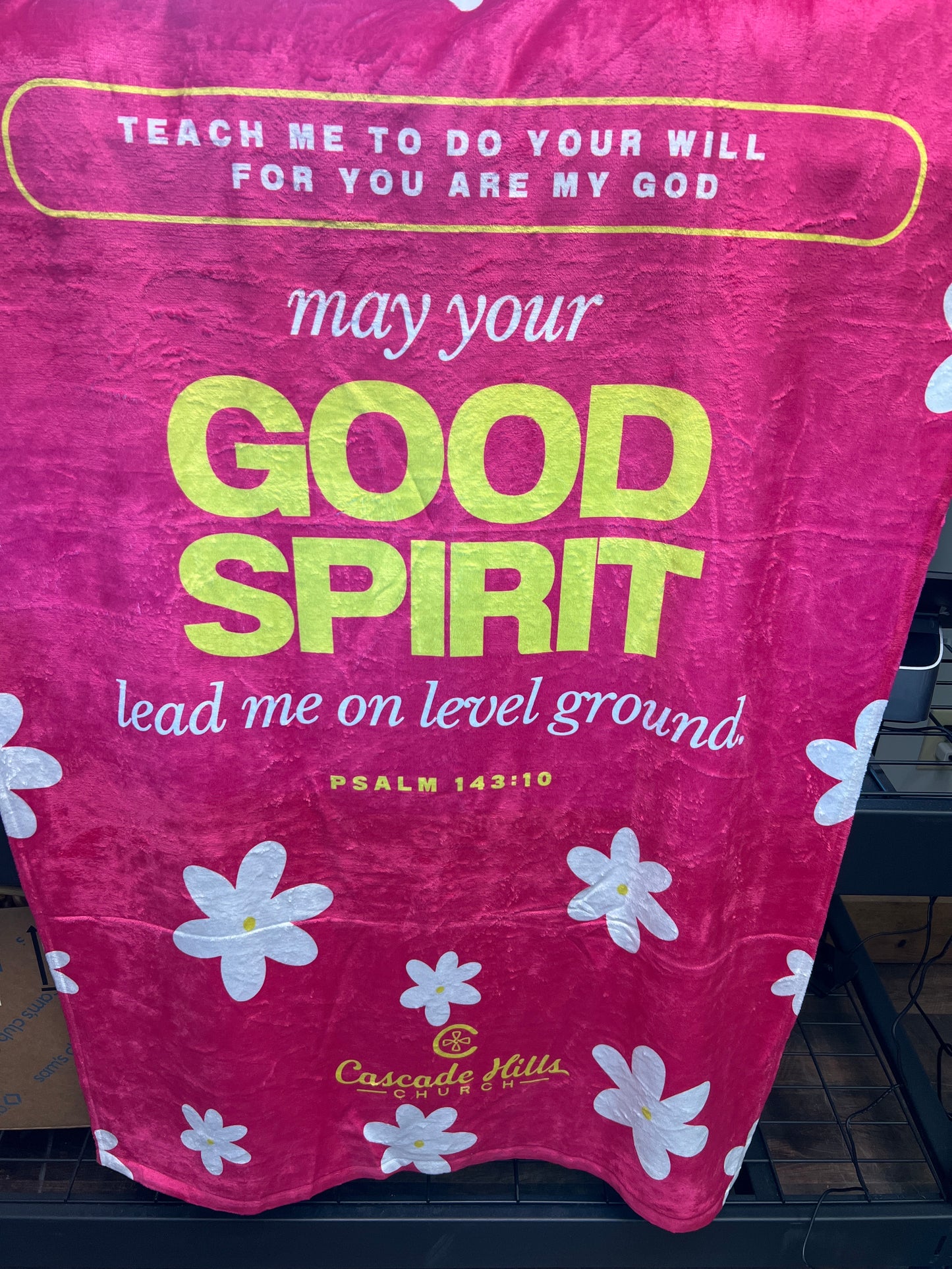 Floral Psalm 143:10 Beach Towel