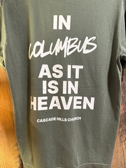 Green "In Columbus" T-shirt