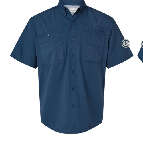 Short Sleeve Collared Button Down Fishing Shirt