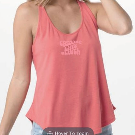 Ladies Coral Pink Cascade Hills Church Tank Top